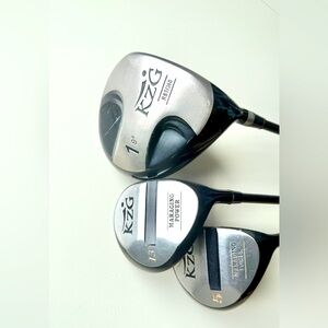 KZG Golf Club Set with Silver and Black Finish, 3 clubs